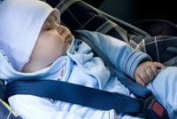 Baby asleep in car seat